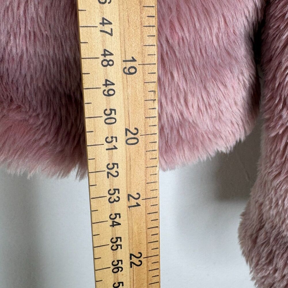 Free People Pink Faux Fur Coat Women’s Small Plush Teddy Shaggy Y2K Boho Jacket - Picture 6 of 8